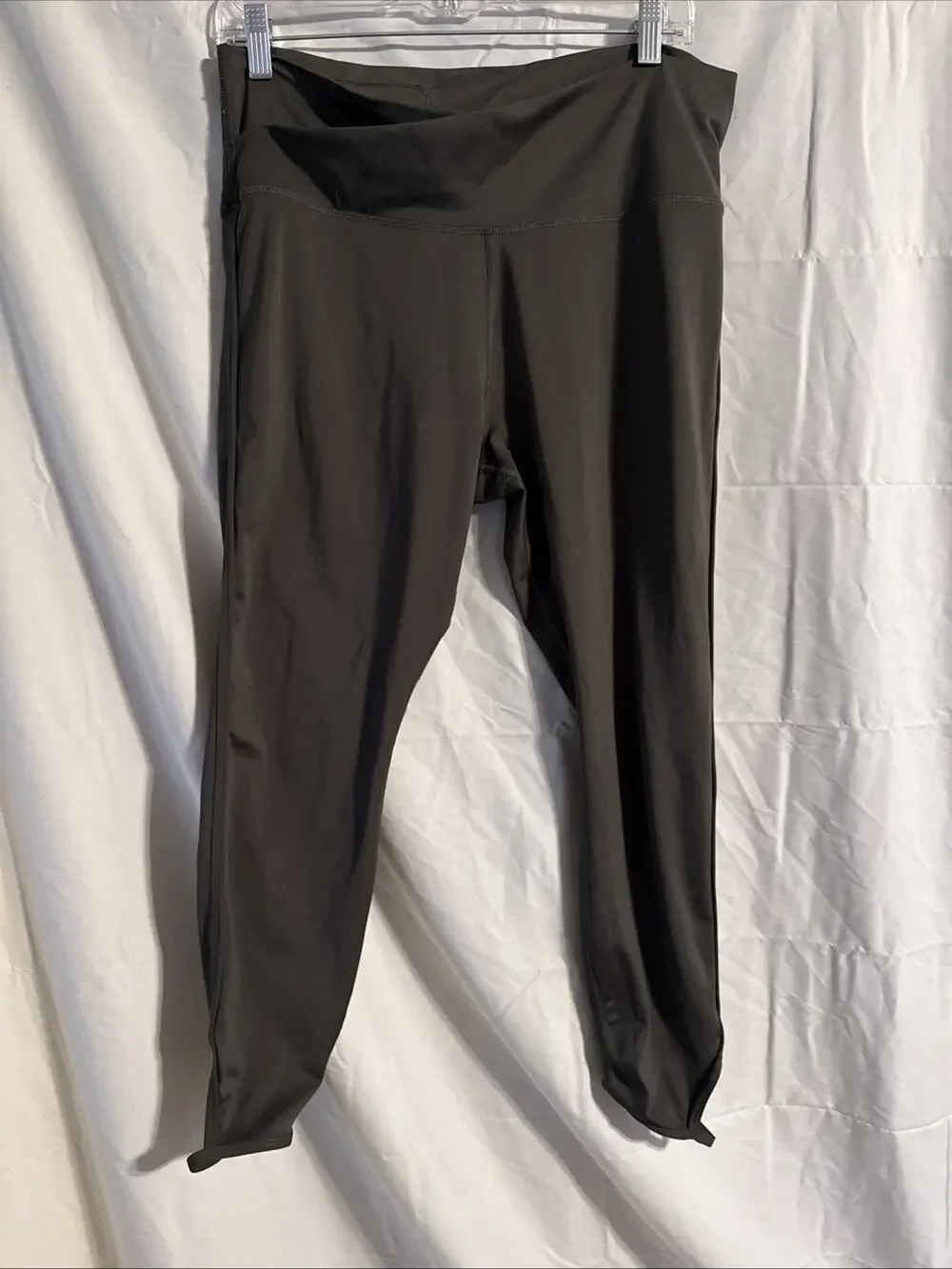 Nike Women Leggings XL Green Elastic Waist Compression Open Ankle Activewear